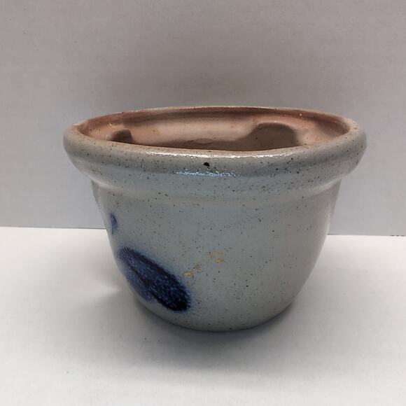 Rowe Pottery Works Heart Cutout Candle Crock Holder Votive Salt Glaze Folk Art - Picture 4 of 10